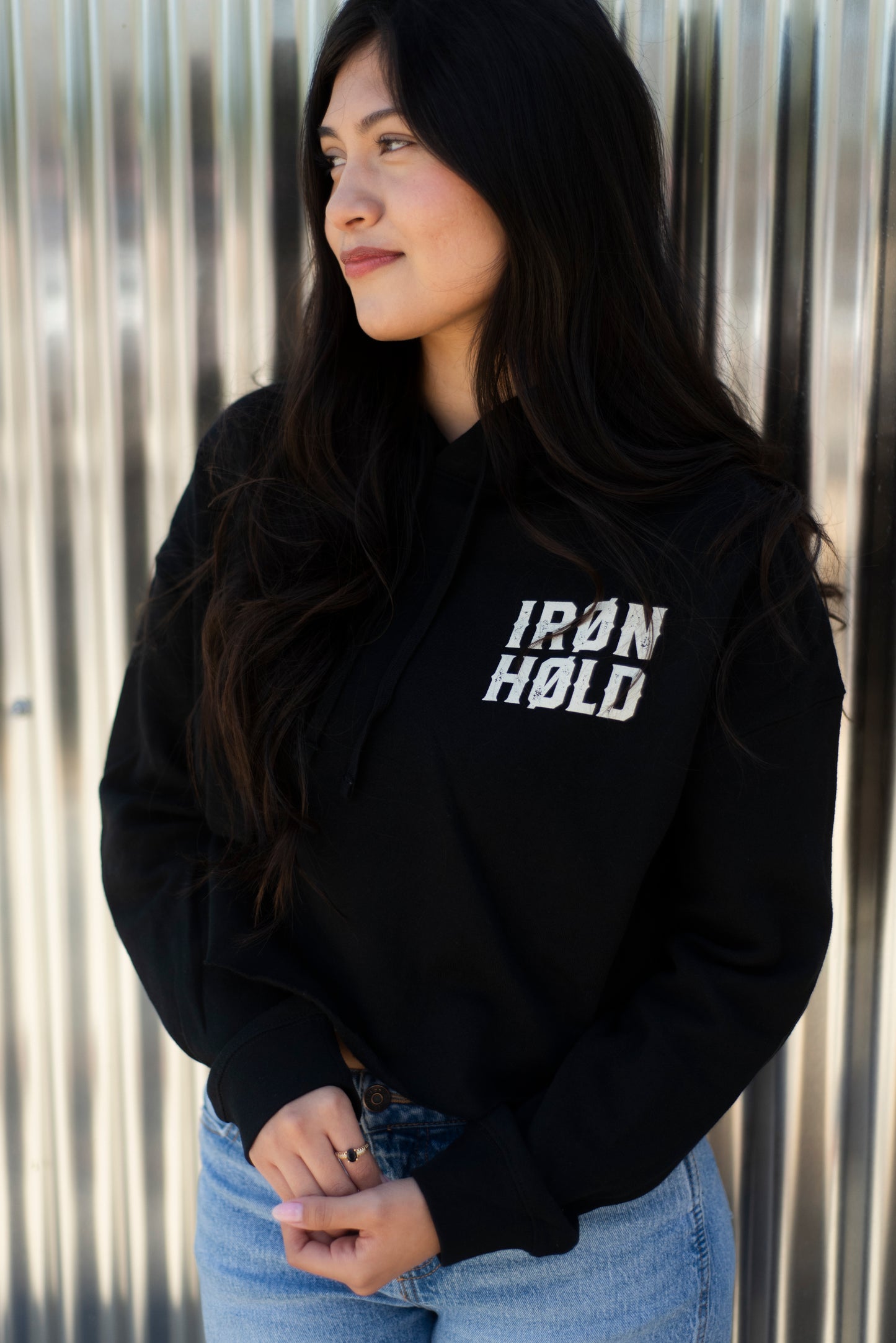 Crop Hoodie Femme IRØNHØLD - Or