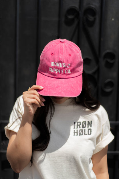 Dad Cap Pigment Dye Ironhold College - Rose