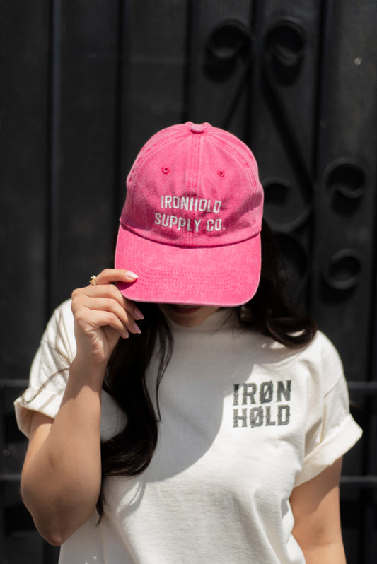 Dad Cap Pigment Dye Ironhold College - Rose