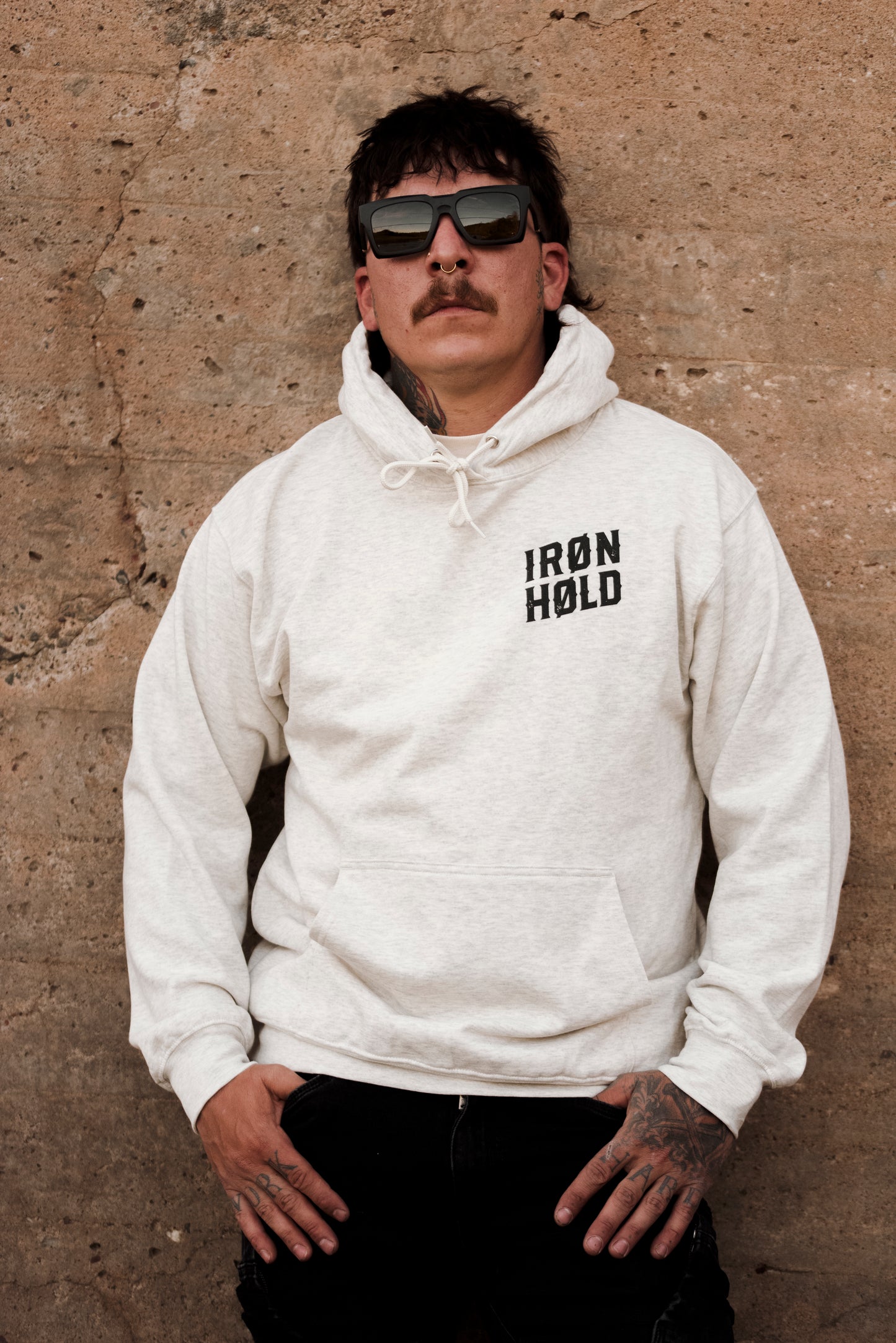 Fleece Hoodie IRØNHØLD - Oatmeal