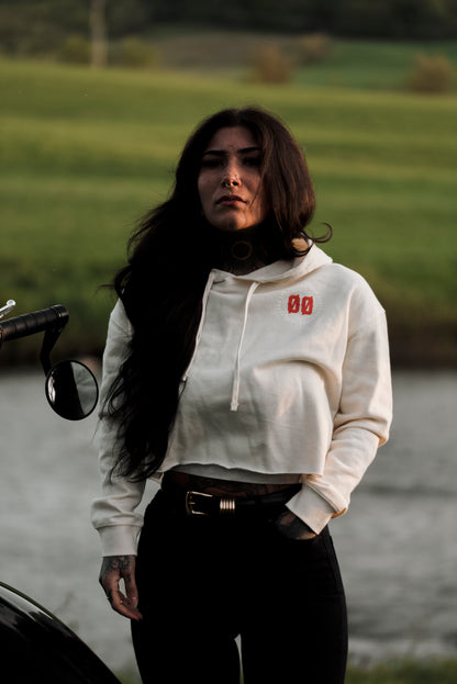 Crop Hoodie Femme 00 Motorcycle - Bone